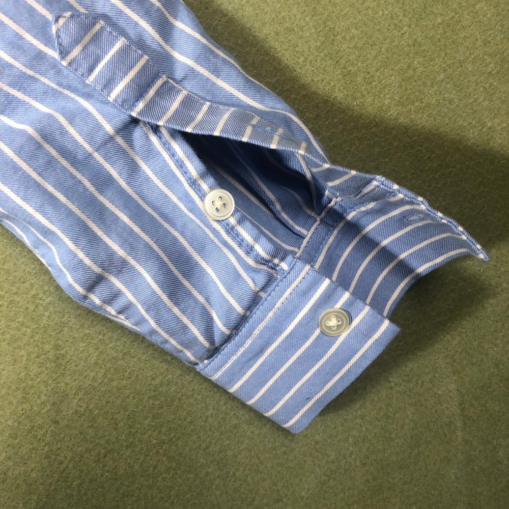 LOFT Striped Button Down Shirt Womens Small Blue White Long Sleeve 600727 - Picture 9 of 16